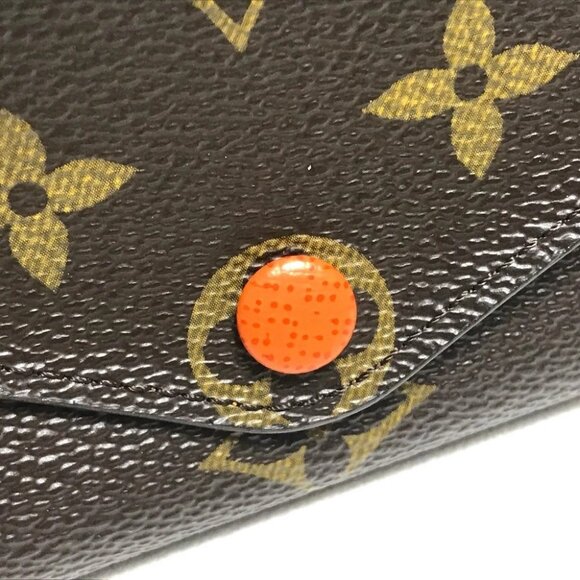 LOUIS VUITTON Portefeuille Josephine Monogram Long Wallet Brown x orange - Picture 5 of 11
